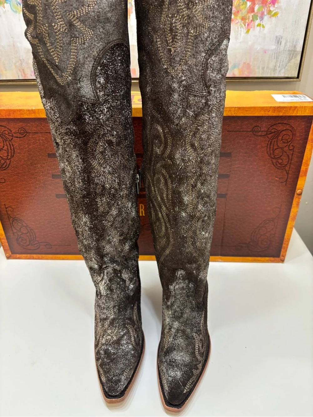 ✨ CORRAL BROWN-SILVER METALLIZED OVER-THE-KNEE BOOTS ✨ NWT